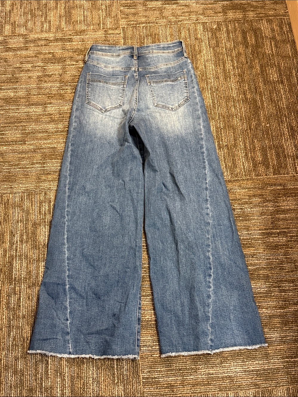 Mica Los Angeles Light Blue Wide-Leg Flare Denim Jeans - Picture 7 of 9